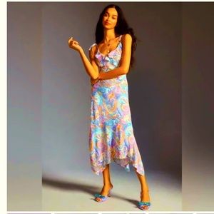 Anthropologie Multicolor Paisley Midi Dress